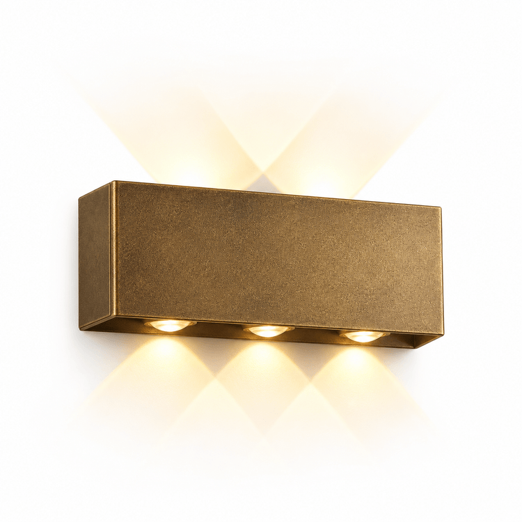 VOXIFY Mercekli Çift Yönlü Aplik – Eskitme Gold - Voxify